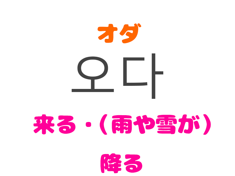 韓国語で 来る は何て言う 韓国語単語